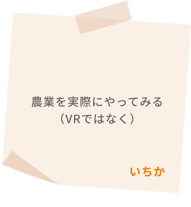 農業を実際にやってみる（VRではなく）　いちか