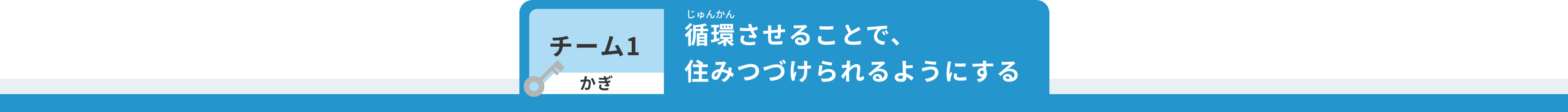 チーム1 かぎ 循環させることで、住みつづけられるようにする
