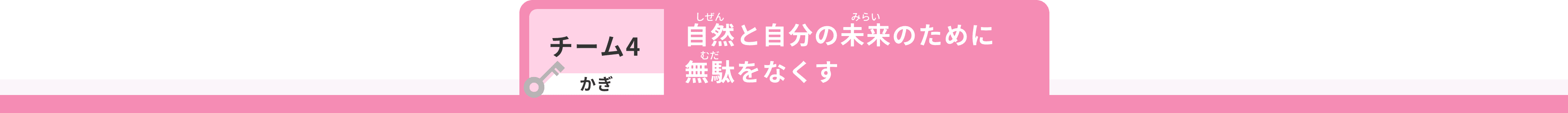 チーム4 かぎ 自然と自分の未来のために無駄をなくす