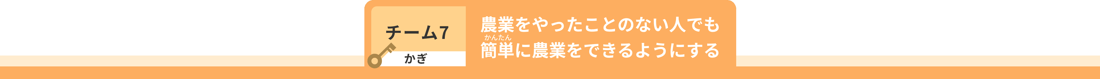 チーム7 かぎ 農業をやったことのない人でも簡単に農業をできるようにする