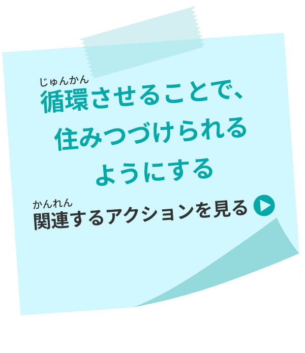 循環させることで、住みつづけられるようにする 関連するアクションを見る