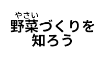 野菜つくりを知ろう