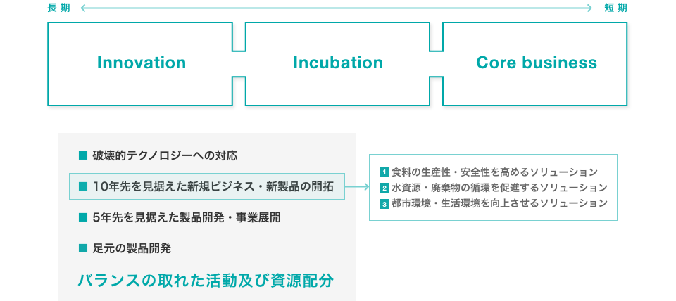 バランスの取れた活動及び資源配分、Innovation-Incubation-Corebusiness