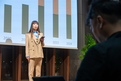 柴崎農園 小林郁子さんのプレゼンテーションの様子