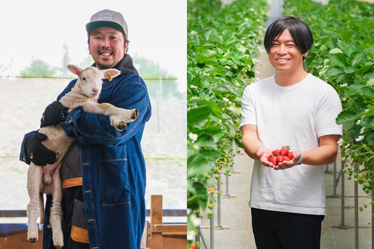 GOOD GOODの河合祥太さん（左）とGRAの岩佐大輝さん（右）