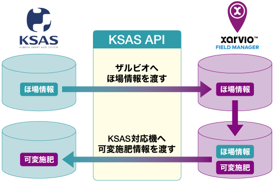 ザルビオとKSASのシステム連携のイメージ図