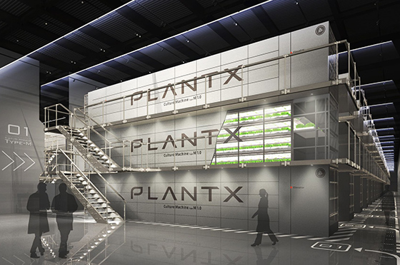 プランテックスが建設予定の、複数のCulture Machineを設置したマザー工場のイメージ