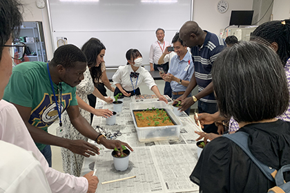 2023年に宮城県農業高等学校で実施したJICAの課題別研修の様子