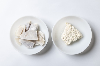 ソーセージに添加する里芋片と米麹