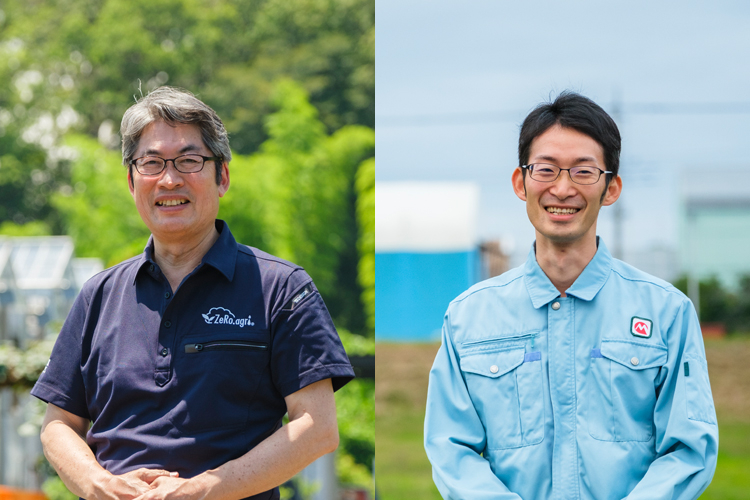 ルートレック・ネットワークスの佐々木伸一さん（左）と丸山製作所の佐野勇人さん（右）