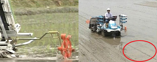 田植機でつけるマーカー