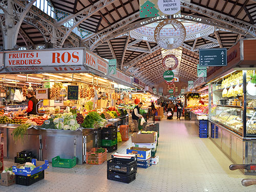 バレンシアの中央市場の内部