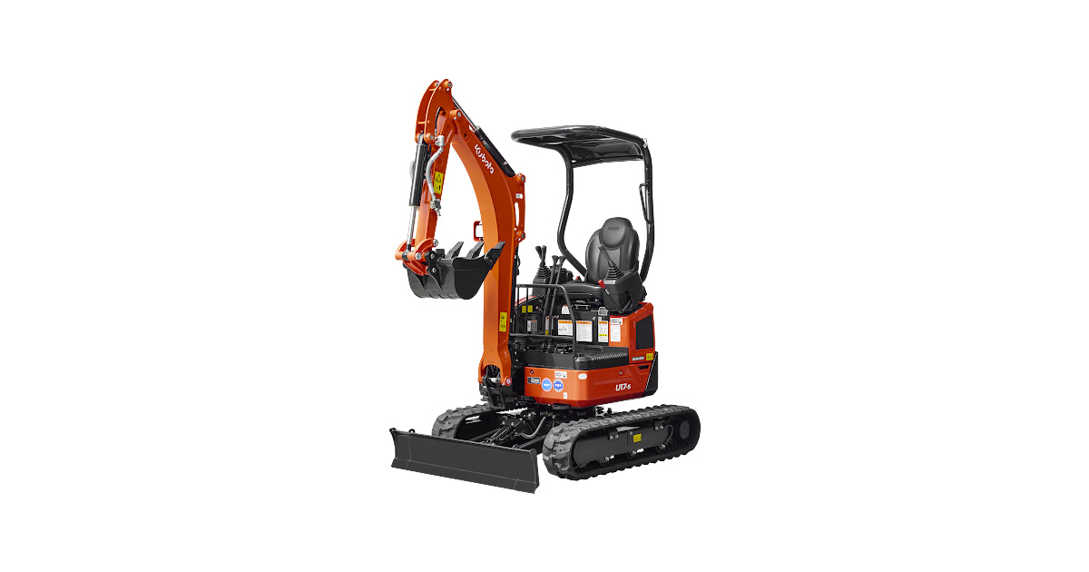 小型バックホー ホワイト/オレンジ 国内向けミニバックホーのボディカラーに「クボタオレンジ」を採用